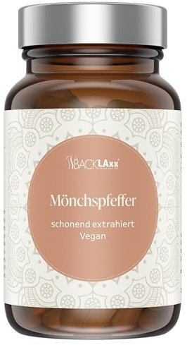 BACKLAXX® Mönchspfeffer Extrakt (10:1) - hochdosiert 10 mg je Kapsel - 120 Kapseln (4 Monatsvorrat) - traditionell in der Frauenheilkunde – Vitex Agnus Castus, deutsche Produktion, laborgeprüft, vegan