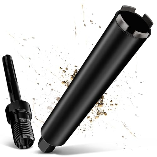 Corona de perforación de diamante UNC de 32 mm, con SDS Max, corona de diamante para taladros centrales, L 460 mm, corona de núcleo turbo de 10 mm, corona de perforación en seco y húmedo para hormigón