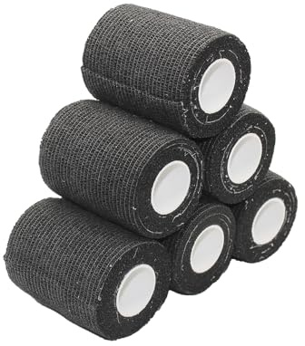 Fuluning, Bandagen,Athletic Tape,Haftbandage, Crepe Verbände,Flexible Bandage,Selbstklebende Bandage, vet Wickeln Für Pferde (Black, 7.5cm16Rolls)
