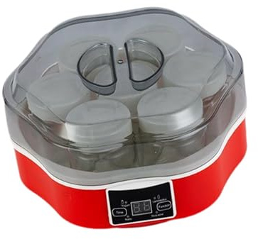 TAIZhiChen Yogurtiera Elettrica, Yogurtiera Automatica, Natto in Acciaio Inox con 7 Bicchieri in Vetro per La Raccolta
