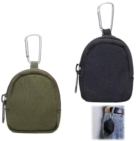 Porte-Monnaie avec Fermeture Éclair,2 PCS Mini Porte-Monnaie et Pochette avec Fermeture Éclair Petit Porte Monnaies pour Femmes et Enfants Porte-Coin en Nylon avec Anneau Pratique et Moderne