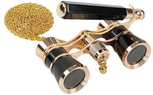 Jumelles d'opéra - Jumelles de concert 3x25 - Design rétro compact - Mini poignée réglable avec chaîne - Lunettes de théâtre portables | Mini pour cinéma, voyages, visites, sp