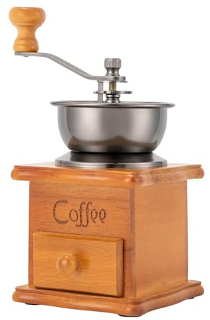 Molinillo de café retro, molinillo de café manual para granos de café, madera, rugosidad ajustable, molinillo de granos de café, manivela, molinillo de granos de café manual para el hogar, oficina