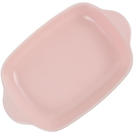 Garneck Bandeja de Cerámica para Hornear Resistente Altas Temperaturas, Tamaño Compacto, Color Blanco, Apta para Horno y Microondas, Molde para Queso y Platos Gratinados, Color Aleatorio