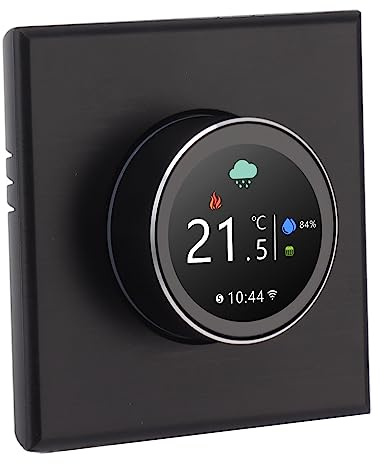 Wakects Smart Termostat PC ABS Wifi Termostat 95 Till 240V AC TFT-skärm Vridknapp Fjärrkontroll Appkontroll 41 Till 95F Set Range för Vägghängande öppen Spis Hemuppvärmning