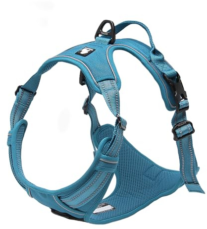 Truelove Adjustable No-Pull Dog Harness Reflective Pup Vest Harnesses Comfortable Control Brilliant Colors TLH5651(Blue,M)
