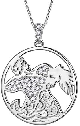 Aurora Tears Wassermann Halskette 925 Sterling Silber 12 Sternzeichen Anhänger Konstellation Runde Münze Halskette CZ Horoskop Schmuck für Frauen und Mädchen DP0291P