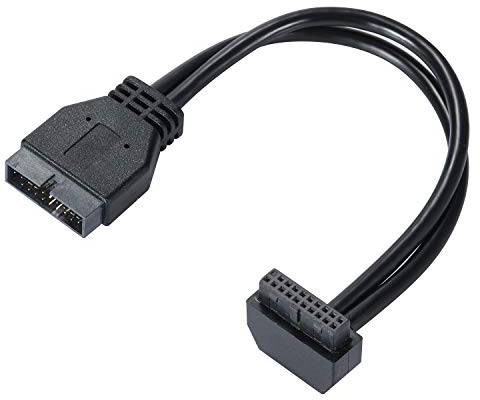 MZHOU SATA USB 3.0 19-poliges Motherboard VerläNgerungskabel Von Stecker Zu Buchse 20 cm Hochgeschwindigkeitsanschluss (Schwarz) Abwärts