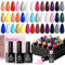 Beetles 20 Farben UV Gel Nagellack Set - mit Überlack Unterlack, Schwarz Weißer Glitzer Natürlicher Gellack für Nagel, Nail Art Starter Weihnachts Nagellack für Frauen