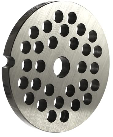 Grinder Plate for #8 Grinders, Fits Most #8 Size Grinders, with 1/4 Holes, Ideal for Regular Chili, Ground Meat, Beef, or Mix of Meats, Reversible, Stainless Steel