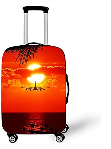 Morbuy Elastisch Kofferhülle Kofferschutzhülle Anti-Kratzer Staubdicht Kofferüberzug Luggage Protector Cover Kofferbezug Reisekofferabdeckung (Sonnenuntergang,S)