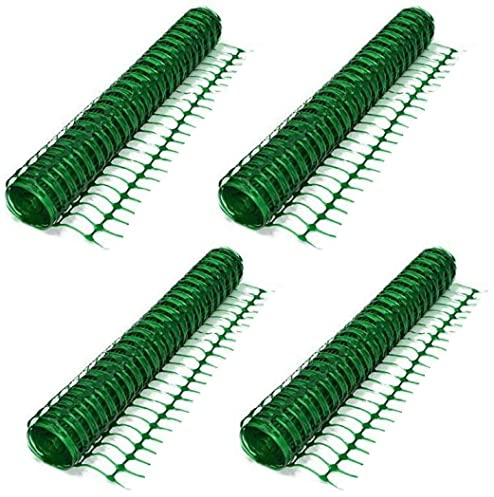 4 Rollen mit je 1 m x 30 m Absperrzaun Kunststoff GRÜN, Bauzaun Sicherheitszaun Zaun Netz Gitter (4 Rollen je 30 m, Grün)