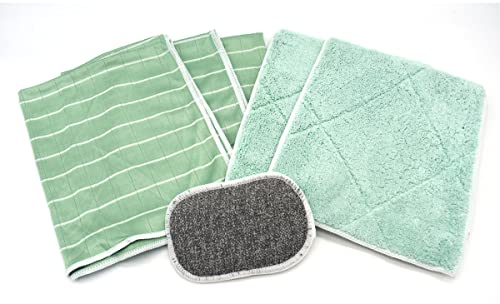 Multitanks Kit de 3 Chiffons Microfibres en Bambou,2 lavettes Double Face et 1 éponge en Bambou