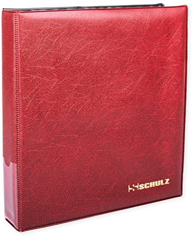 Coin Collection Album For 200 Coins – 50p £1 £2 Collecting Holder - Storage Binder Protect and Store Coins - SCHULZ Coin Album Red