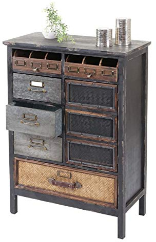 Mendler Apothekerkommode HWC-F34AM 90x65x32cm Tanne Holz massiv Vintage