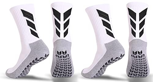 MENDENG White Soccer Socks Youth Socks Men Non Slip Socks Womens Grippy Hiking Football Accessories Basketball Hockey Athletic Training Socks
