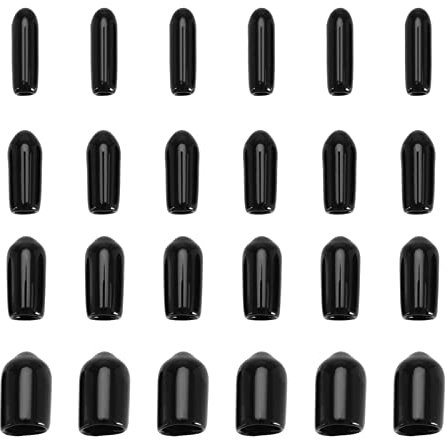 EMSea 200 tappi rotondi per tappi terminali in PVC antipolvere protezioni filettate M2 M3 M4 M6 per filo elettrico testa chiodo tubo tondo nero