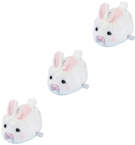 ibasenice 3pcs Adorable Wind up Bunnies Easter Toys for Plush Animal Toy Compact Boys and Girls Plush for Boys and Girls