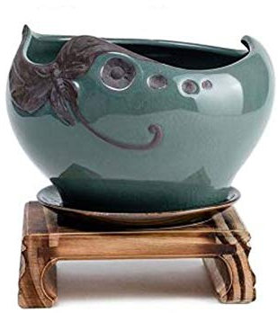HASMI Maceta Interior Macetas con Drenaje Grande la decoración del hogar Decoración Creativa Tiesto de cerámica Retro Simple de la decoración de la Flor de Escritorio Bonsai Jardineras Exterior