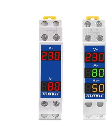 Rail Din 18mm Tensione Corrente HZ Misuratore AC 80-500V 110V 230V 380V 100A Voltmetro Modulare Amperometro Indicatore LED Tester Volt Digitale con CT (V+A+HZ)