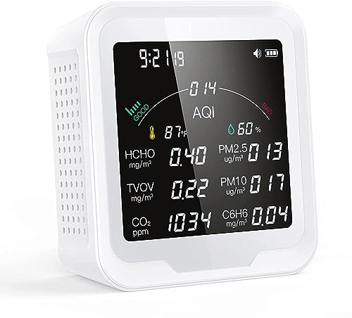 Monitor Qualità Dell'aria 10 In1 Wifi Indoor Tester Qualità Dell'aria Monitor Temperatura Sensore PM2.5 HCHO/C6H6/TVOC/AQI