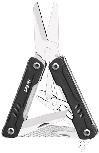 NexTool Mini Sailor Ciseaux Multifonctions en Porte-Clés 10 en 1 avec Couteau de Poche EDC, Mini-Pince, Décapsuleur, Tournevis, Idéal pour Pêche, Camping, Cadeau de Noël, d'Anniversaire pour Homme