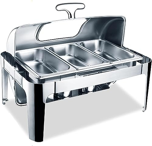 Servitore per buffet elettrico Scaldavivande Riscaldatore per buffet - Piastra buffet con coperchio, piastra per il controllo delle porzioni, scaldavivande da tavolo, scaldavivande a carrell