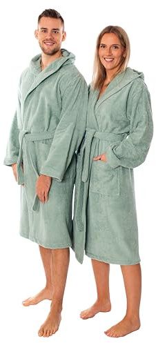 Lavea Mexico – Bademantel Damen & Herren aus 100% Baumwolle – weicher Frottee Morgenmantel mit Kapuze, Unisex Design, Ideal für Sauna & Zuhause, saugstark & pflegeleicht