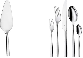 WMF Palma Besteck Set 12 Personen & Nuova Kuchenheber Tortenheber Edelstahl 23 cm, Cromargan Edelstahl poliert, Tortenschaufel ideal auch als Lasagneheber, Pizzaheber, spülmaschinengeeignet
