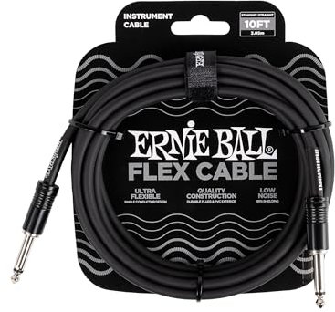 Ernie Ball Flex Gitarrenkabel gerade/gerade 3 m (10 ft) - Schwarz