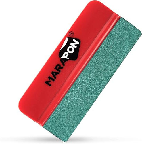 MARAPON Raschietto per pellicola [10 x 4,3 cm] con rivestimento in alcantara – per pellicola per finestre e pellicole per auto – pellicola di alta qualità anche per pellicole al carbonio e a secco