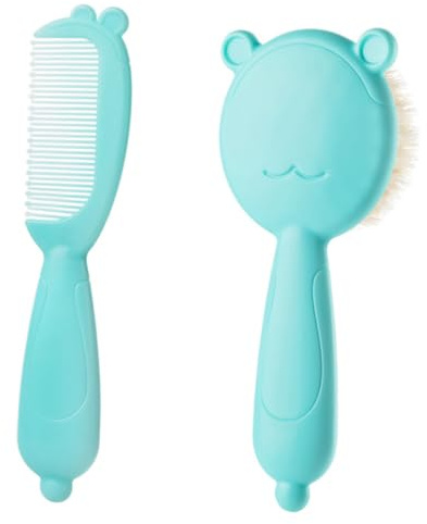 Vaguelly 2 Sätze Wollkamm -kopfhautbürste -badebürste -massagebürste Haare Kämmen Babypartybürste Babyduschenbürste Und Kamm Babyhaarbürste Für Neugeborene Babykamm Polypropylen