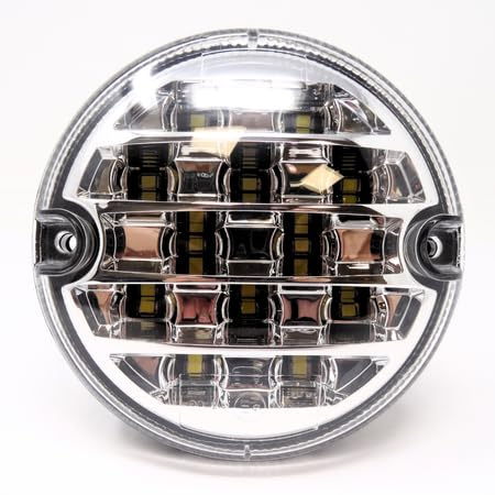 Dun-Bri DBG Valueline 95 95mm Round LED Signal Lights 12V/24V Stop/Tail Indicator Reverse Rear Fog | suitable for Trailers, Truck, Lorry, Caravan, Van or Horsebox (Rear Fog (Clear))