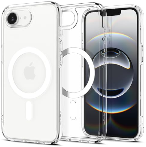 Spigen Ultra Hybrid MagFit Case for iPhone 17e / 16e, MagSafe Compatible Phone Cover [Anti-Yellowing] [Military-Grade Drop Protection] - Clear White