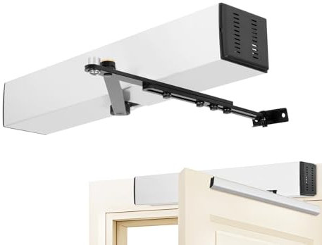 Chiudiporta basculante, apriporta automatico, angolo di apertura 120°, apriporta elettrica basculante per disabili, 2 telecomandi, per porte da 660 mm a 1200 mm come legno, alluminio e acciaio