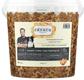 FRESCO Dog Martin Rütter Trainingsknöchelchen Käse und Huhn 1kg | Hundeleckerlies | aus frischem Fleisch und Käse | 100% frische Zutaten | für Belohnung, Training und als Snack für Zwischendurch