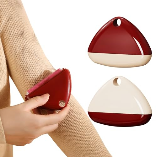 2 Stück Tragbare Waschbare Fusselrolle, Wiederverwendbare Dreieckige Klebrige Fusselrolle, Mini Abnehmbarer Tierhaarentferner mit Bezug für Kleidung, Möbel, Staub