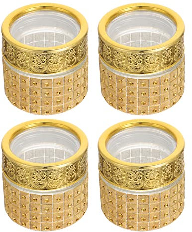 Homoyoyo Lot De 4 Petites Bouteilles En Verre 10 g Dorées, Pots Vides D'emballage Luxe, Verre Solide Et Sain, Conservation Aliments, Cuisine Et Maison, Rangement Pratique