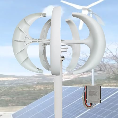 CHENWY Kit de generador de turbina eólica de 16000W CC, 12V, 24V 48V, generador de energía Vertical, Equipo generador de energía eólica Horizontal, suplementación de energía(White,24V)