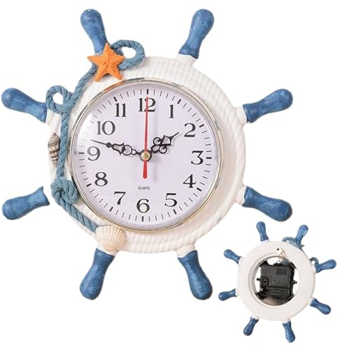 Orologio da Parete, Orologi nautici Bastano a Parete Orologio da Decorativo Decorativo Nautico NAVIO dei dei della Serie della BACCATURA (Colore Casuale)