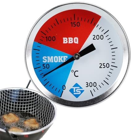 Smoker Tempermo Gauge - Termometro per griglia da 40 g, indicatore di calore per barbecue | misuratore per forno di cottura, dispositivo di controllo del pozzo, strumento per tostatura alimentare