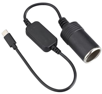 Cable adaptador USB C a 12 V para encendedor de cigarrillos, adaptador USB a 12 V para ventilador de coche, luces LED tipo coche