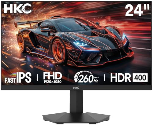HKE G24H3D Écran PC Gamer 24 Pouces IPS FHD 240Hz Jusqu'à 260Hz HDR400 Ecran Gaming