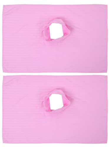 ELAYARD 2 Stück Massageliegen Laken mit Gesichtsöffnung 80 X 50cm Waschbarer Spa Bezug aus Weichem Material für Kosmetikliegen und Massagekopfstützen