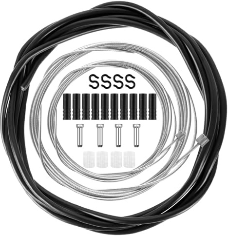 Ainiv Universal Bremszug Fahrrad Schaltzug Set, Fahrrad Bremse Kabel Kits, Kompletter Satz Bremszug mit O-Ring/Außenhüllenzug Schlauch für Mountainbikes, Rennräder, Falträder, Elektrofahrräder