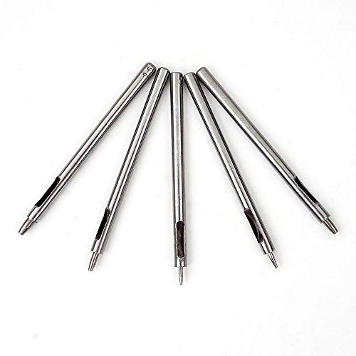 DIY Lot de 5 outils de perforation en cuir, 1,5 mm rond creux pour bracelets de montre en cuir, ceintures en papier, plastique