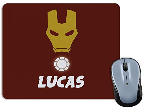 LolaPix Ironman Mauspad personalisiert mit Name. Personalisierte Geschenke Superhelden. Verschiedene Modelle. 18x22cm. Rechteckig. Ironman