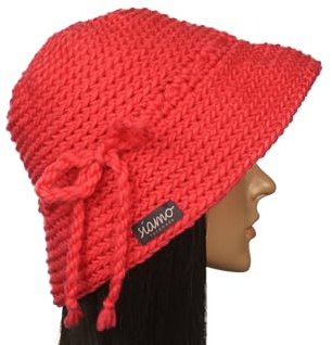 Winter-Hut MARLENE pink Merino Glockenhut Cloche Häkelhut Bucket Hat Damen-Hut Damen-Mütze