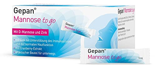 Gepan Mannose to go – Immun-Unterstützung ready to use, mit D-Mannose, Zink und Cranberry-Extrakt für Frauen