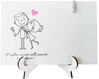 Cadre photo mural ou table, porte-photo avec pince à linge et dédicace spéciale amour amitié, décoration murale avec clips, idée cadeau Saint Valentin Noël